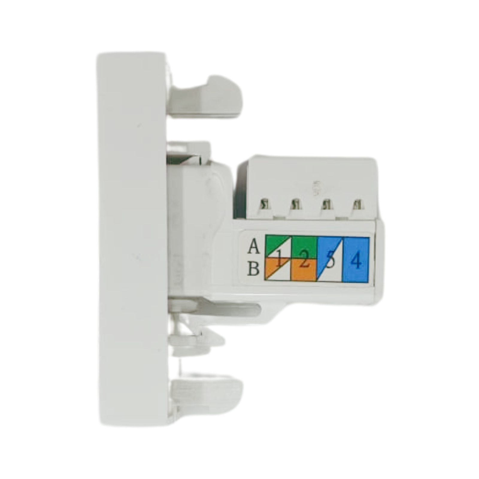 Plastron RJ45 Simple 45x22,5 CAT6 – TOPNet TPN-PL42S | Façade Keystone ABS Blanc - Image 2