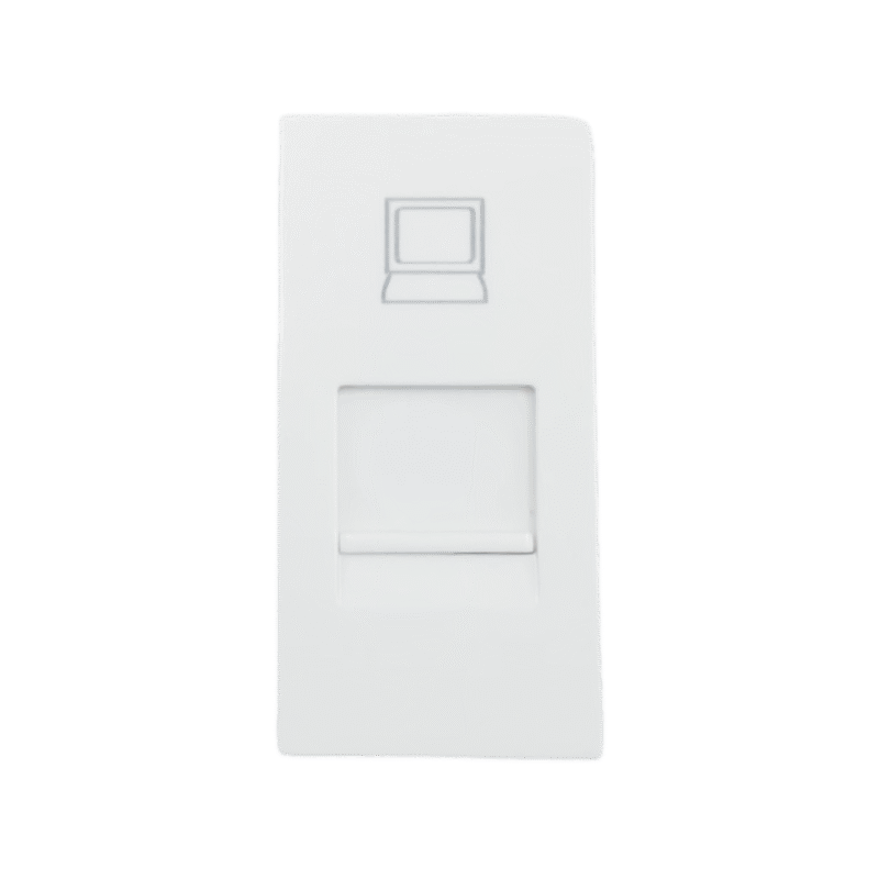 Plastron RJ45 Simple 45x22,5 CAT6 – TOPNet TPN-PL42S | Façade Keystone ABS Blanc