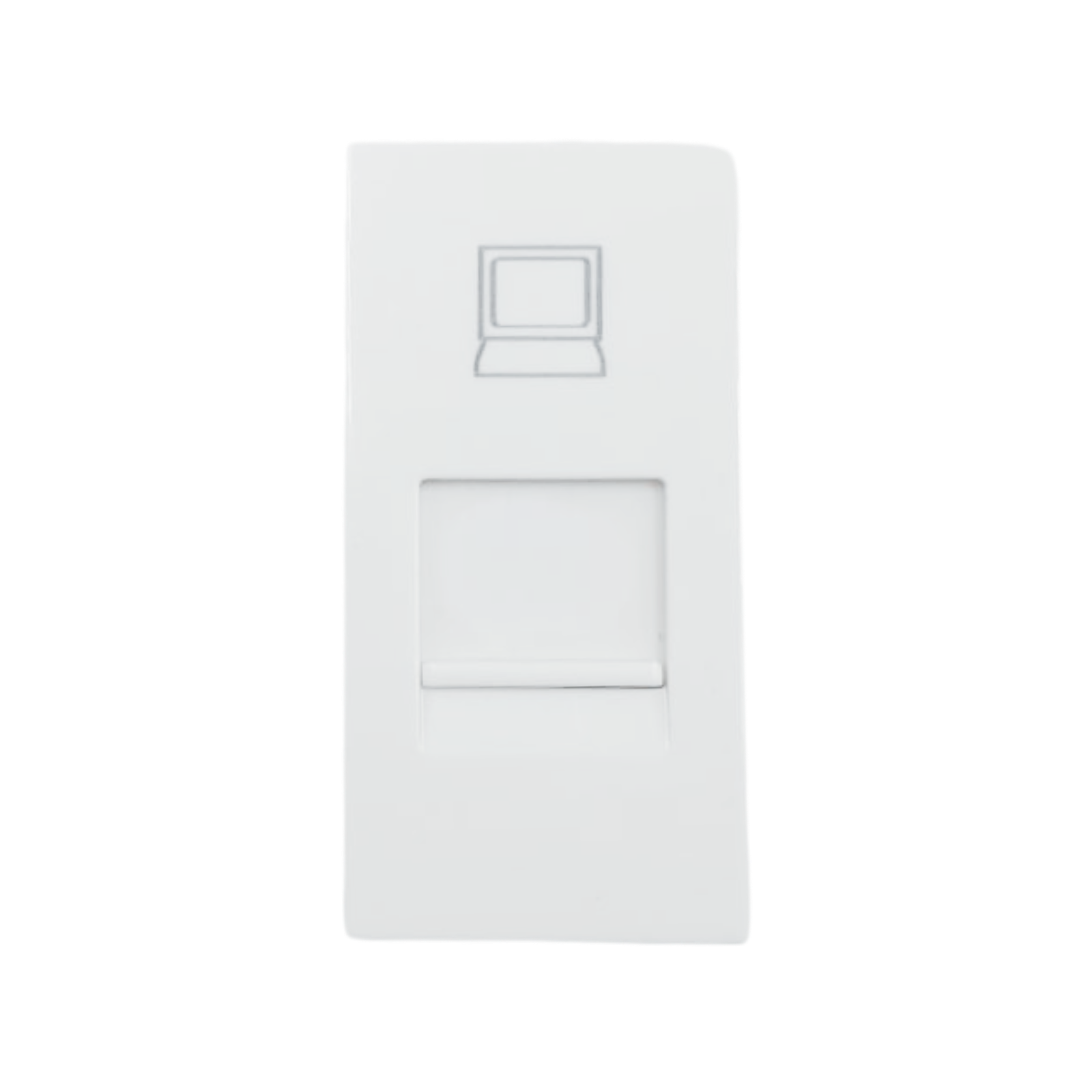 Plastron RJ45 Simple 45x22,5 CAT6 – TOPNet TPN-PL42S | Façade Keystone ABS Blanc