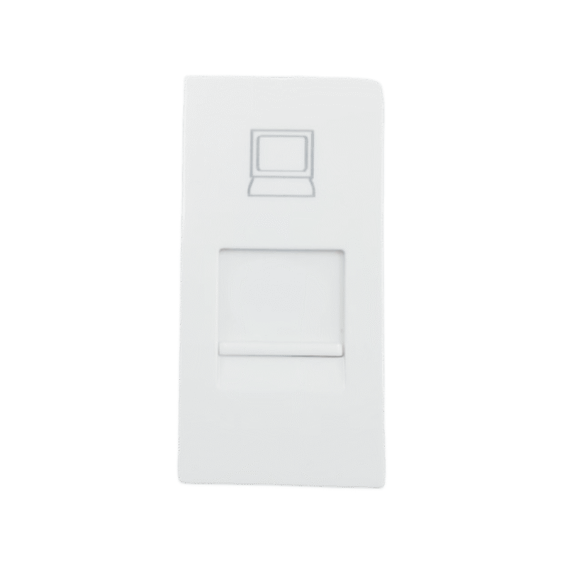 Plastron RJ45 Simple 45x22,5 CAT6A/7 – TOPNet TPN-PL42S7 | Façade Keystone ABS Blanc