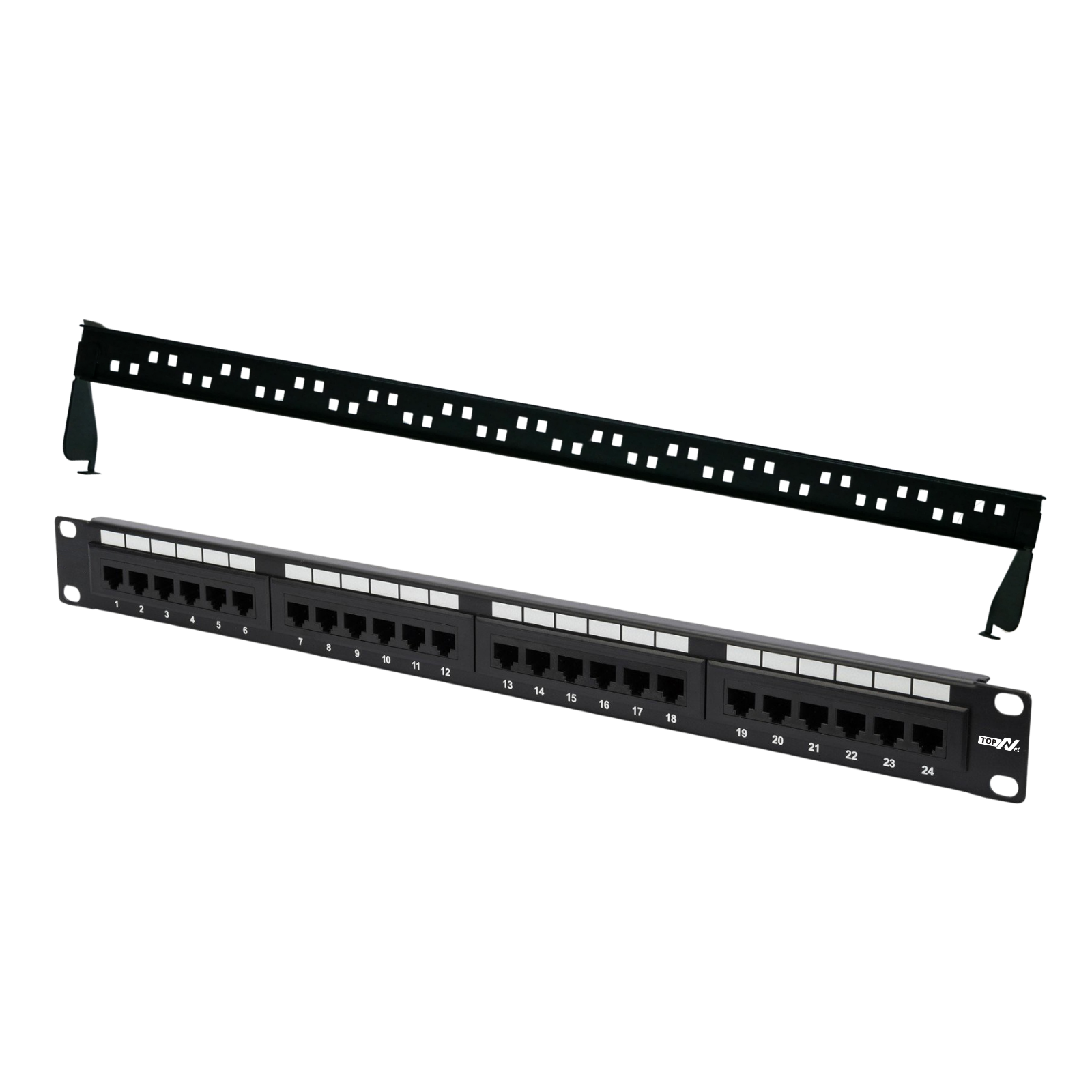 panneau-brassage-cat6-24-ports-utp-180-1u-topnet-tpn-pb246u